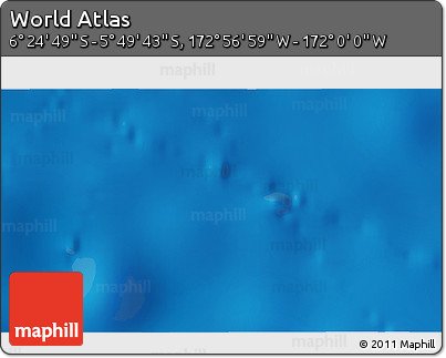 Physical 3D Map of the Area around 6° 7' 16" S, 172° 28' 29" W