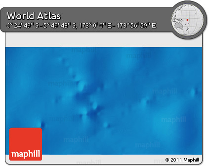 Physical 3D Map of the Area around 6° 7' 16" S, 173° 28' 29" E