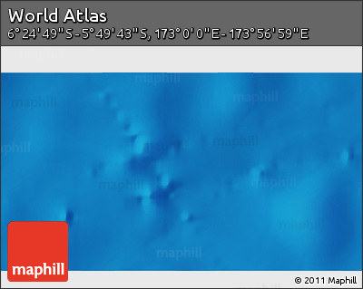 Physical 3D Map of the Area around 6° 7' 16" S, 173° 28' 29" E