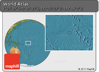 Satellite Location Map of the Area around 6° 7' 16" S, 174° 19' 29" E