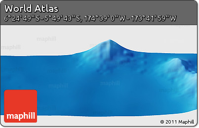 Physical Panoramic Map of the Area around 6° 7' 16" S, 174° 10' 30" W