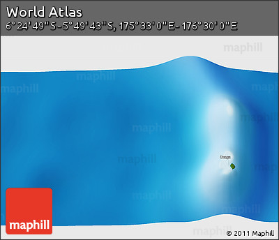 Physical 3D Map of the Area around 6° 7' 16" S, 176° 1' 30" E