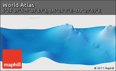 Physical Panoramic Map of the Area around 6° 7' 16" S, 176° 52' 30" E