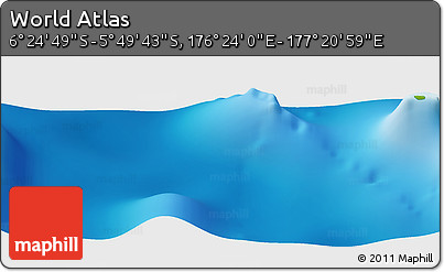 Physical Panoramic Map of the Area around 6° 7' 16" S, 176° 52' 30" E