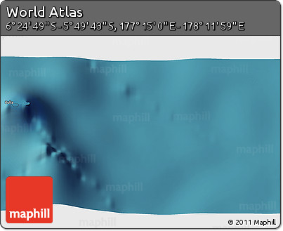 Satellite 3D Map of the Area around 6° 7' 16" S, 177° 43' 29" E
