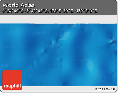 Physical 3D Map of the Area around 6° 7' 16" S, 178° 34' 29" E