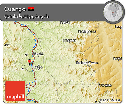 Physical Map of Cuango