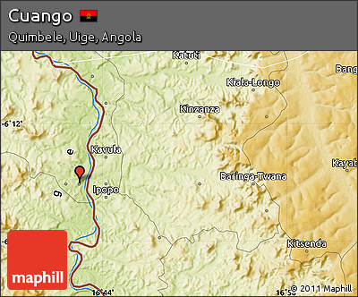 Physical Map of Cuango