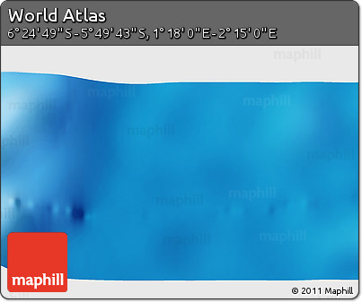 Physical 3D Map of the Area around 6° 7' 16" S, 1° 46' 29" E