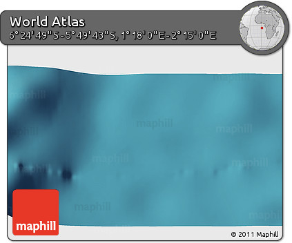 Satellite 3D Map of the Area around 6° 7' 16" S, 1° 46' 29" E