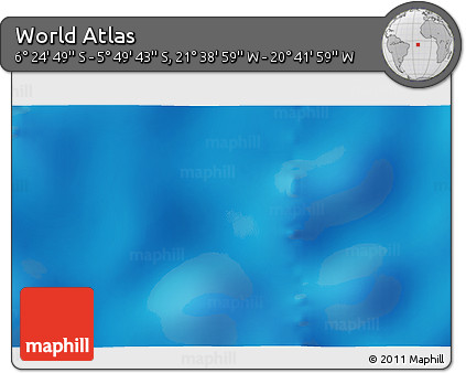 Shaded Relief 3D Map of the Area around 6° 7' 16" S, 21° 10' 29" W