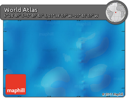 Physical Map of the Area around 6° 7' 16" S, 21° 10' 29" W
