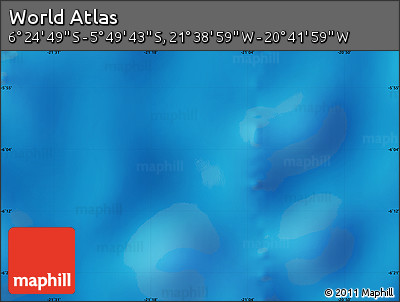 Physical Map of the Area around 6° 7' 16" S, 21° 10' 29" W
