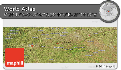 Satellite Panoramic Map of the Area around 6° 7' 16" S, 24° 43' 30" E