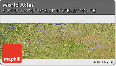 Satellite Panoramic Map of the Area around 6° 7' 16" S, 24° 43' 30" E