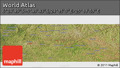 Satellite Panoramic Map of the Area around 6° 7' 16" S, 24° 43' 30" E