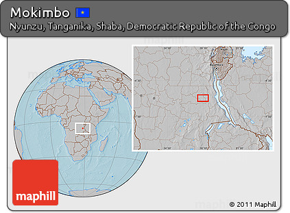 Gray Location Map of Mokimbo, hill shading