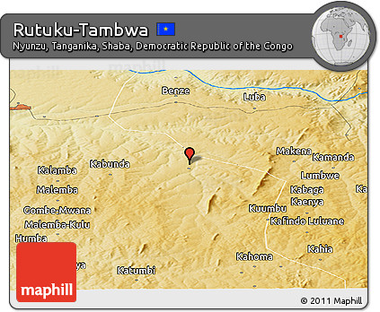 Physical Panoramic Map of Rutuku-Tambwa