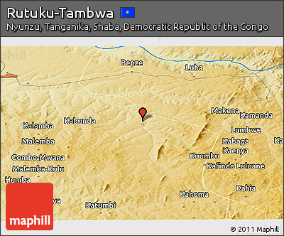 Physical Panoramic Map of Rutuku-Tambwa