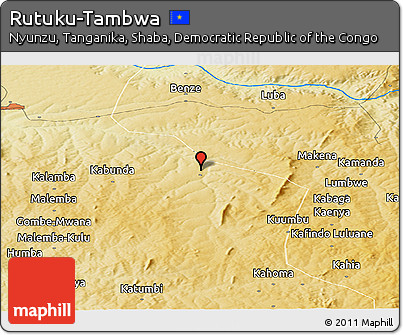 Physical Panoramic Map of Rutuku-Tambwa