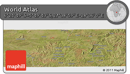 Satellite Panoramic Map of the Area around 6° 7' 16" S, 28° 7' 30" E