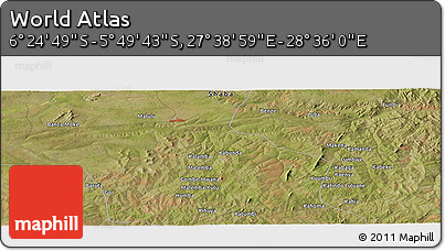 Satellite Panoramic Map of the Area around 6° 7' 16" S, 28° 7' 30" E