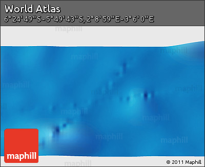 Physical 3D Map of the Area around 6° 7' 16" S, 2° 37' 30" E