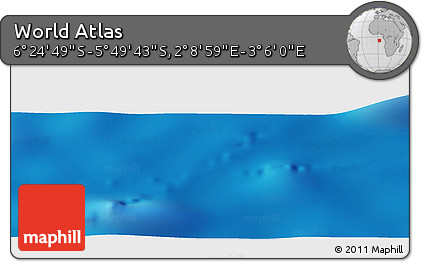 Physical Panoramic Map of the Area around 6° 7' 16" S, 2° 37' 30" E