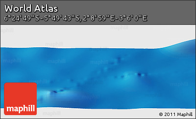 Physical Panoramic Map of the Area around 6° 7' 16" S, 2° 37' 30" E