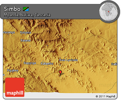 Physical 3D Map of Simbo