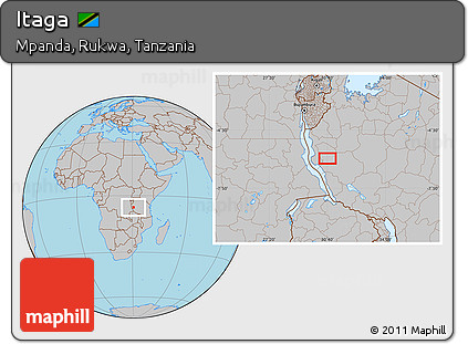 Gray Location Map of Itaga