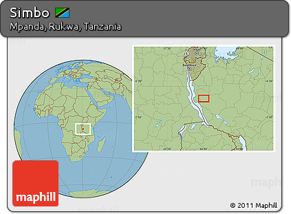 Savanna Style Location Map of Simbo