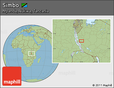 Savanna Style Location Map of Simbo