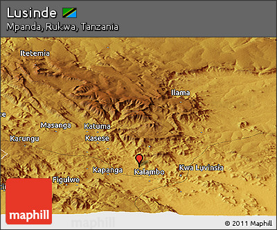 Physical Panoramic Map of Lusinde