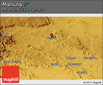 Physical Panoramic Map of Manuna