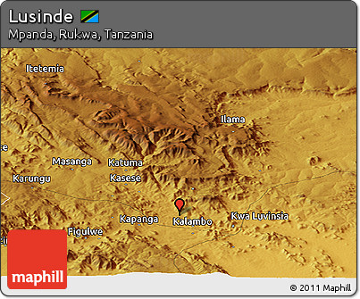 Physical Panoramic Map of Lusinde