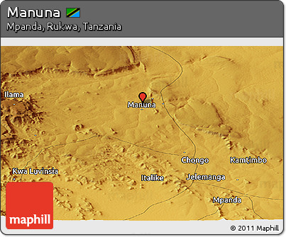 Physical Panoramic Map of Manuna