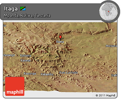 Satellite Panoramic Map of Itaga