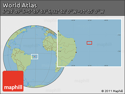 Savanna Style Location Map of the Area around 6° 7' 16" S, 32° 13' 30" W