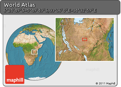 Satellite Location Map of the Area around 6° 7' 16" S, 34° 4' 30" E