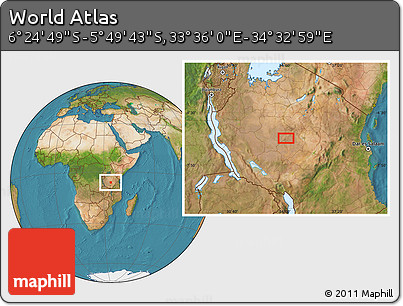 Satellite Location Map of the Area around 6° 7' 16" S, 34° 4' 30" E