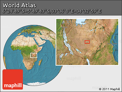 Satellite Location Map of the Area around 6° 7' 16" S, 34° 4' 30" E