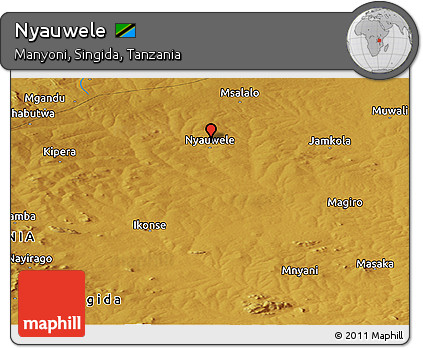 Physical Panoramic Map of Nyauwele