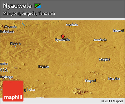 Physical Panoramic Map of Nyauwele