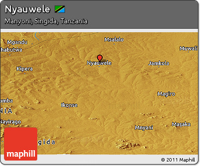 Physical Panoramic Map of Nyauwele