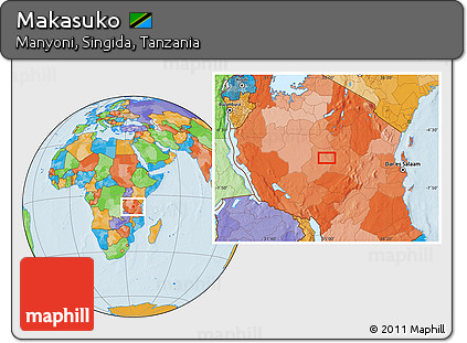 Political Location Map of Makasuko