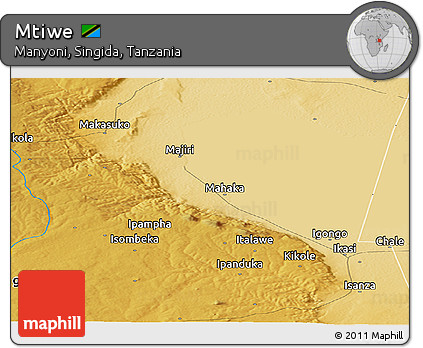 Physical Panoramic Map of Mtiwe