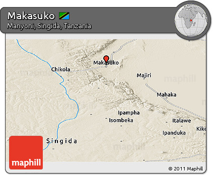 Shaded Relief Panoramic Map of Makasuko