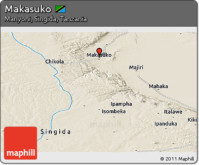 Shaded Relief Panoramic Map of Makasuko