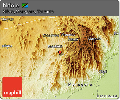Physical 3D Map of Ndole